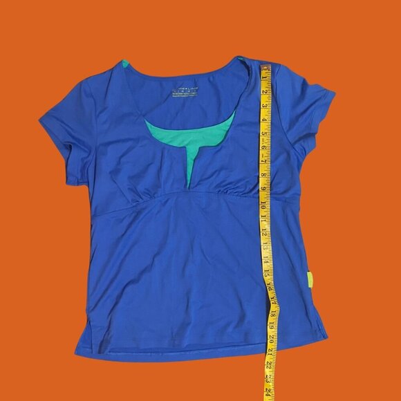 Pure Lime Blue & Green Active V-Neck Top – Size M (8/10) | Danish Design - Picture 4 of 7